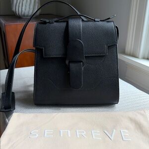 Senreve Alunna Black Pebbled Leather
